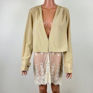 Women's Umgee Lightweight Collarless Lace Accent Blazer Size Large